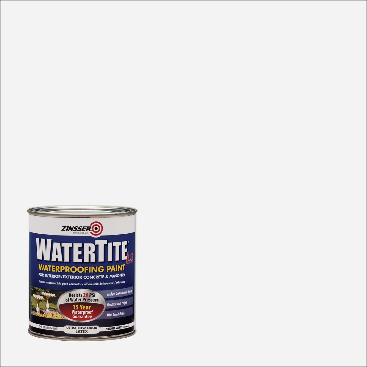 Zinsser WaterTite LX Ultra 1 Qt. Mold & Mildew Proof Bright White Waterproofing Paint