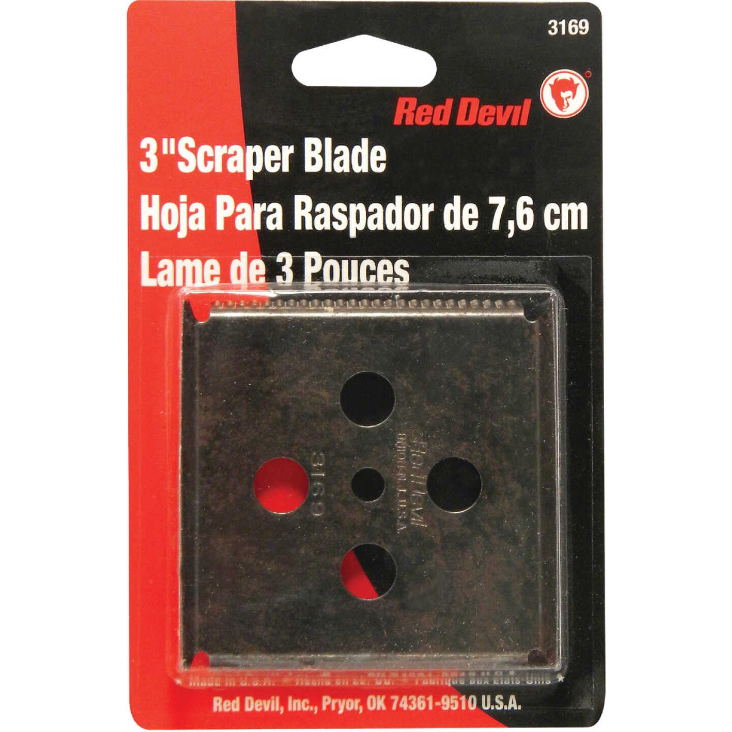 Red Devil 3 In. 4-Edge Replacement Scraper Blade Image 1