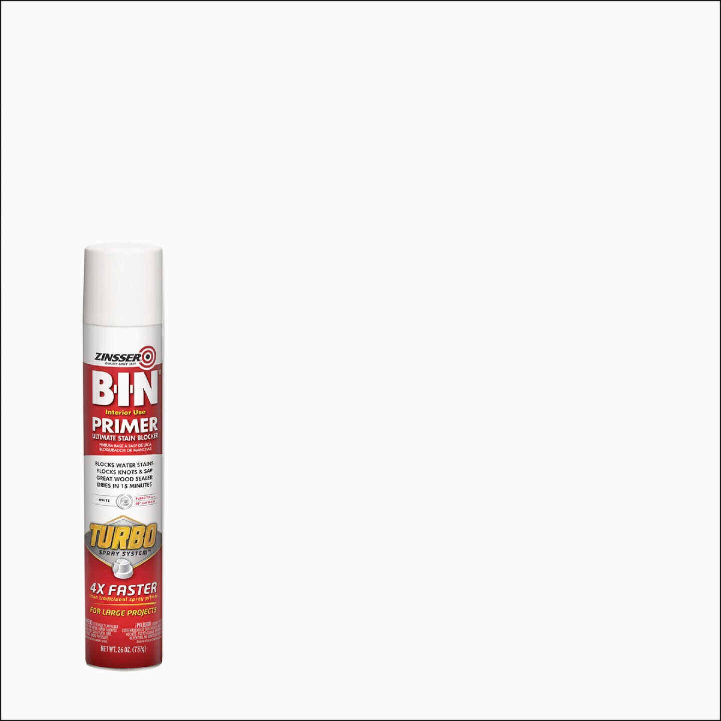Zinsser 26 Oz. B-I-N Primer Spray with Turbo Spray System, Flat White Image 1