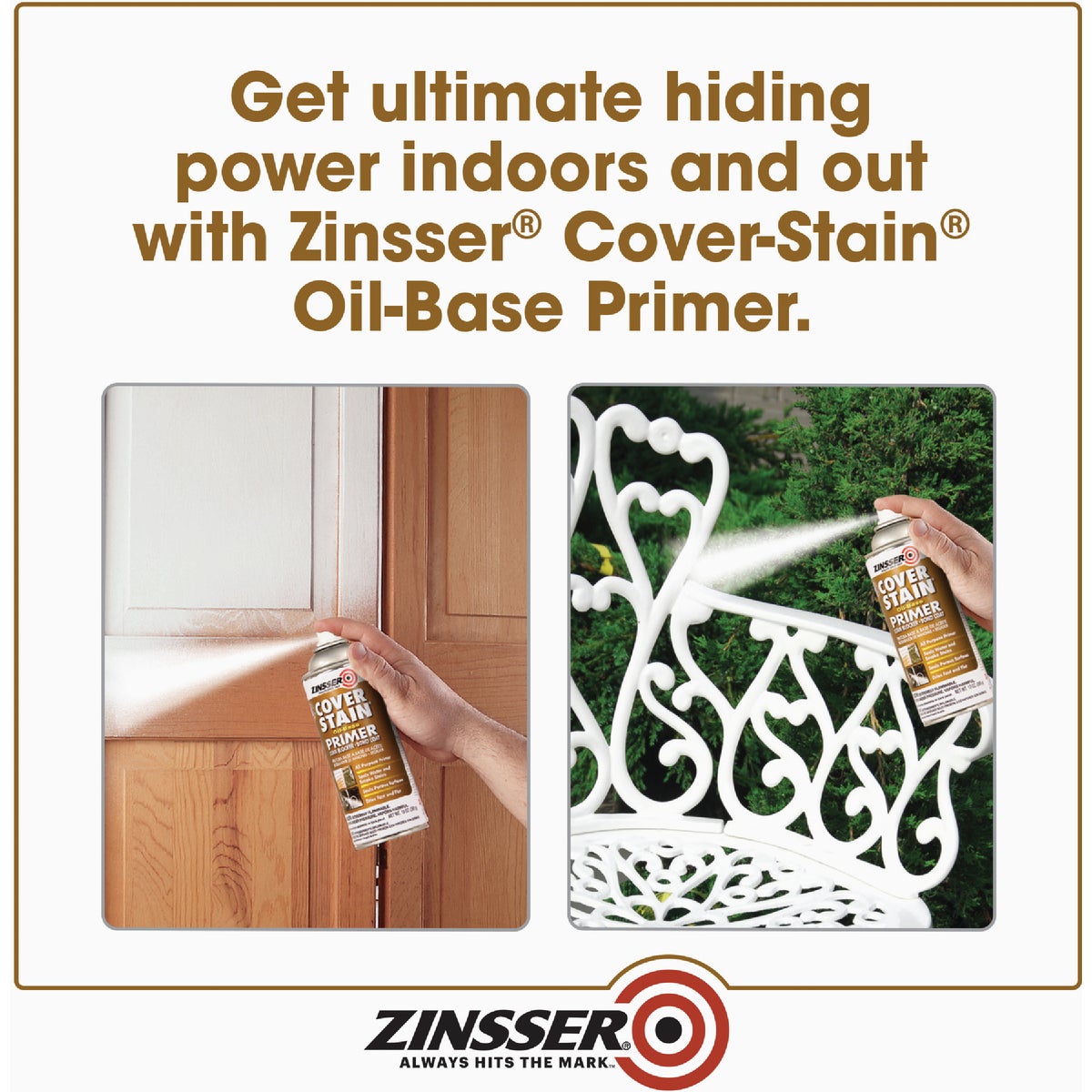 Zinsser Cover-Stain 13 Oz. Primer Spray, White Image 6