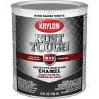 Krylon Rust Tough DTM Oil-Based Gloss Rust Control Enamel, White, 1 Qt. Image 1