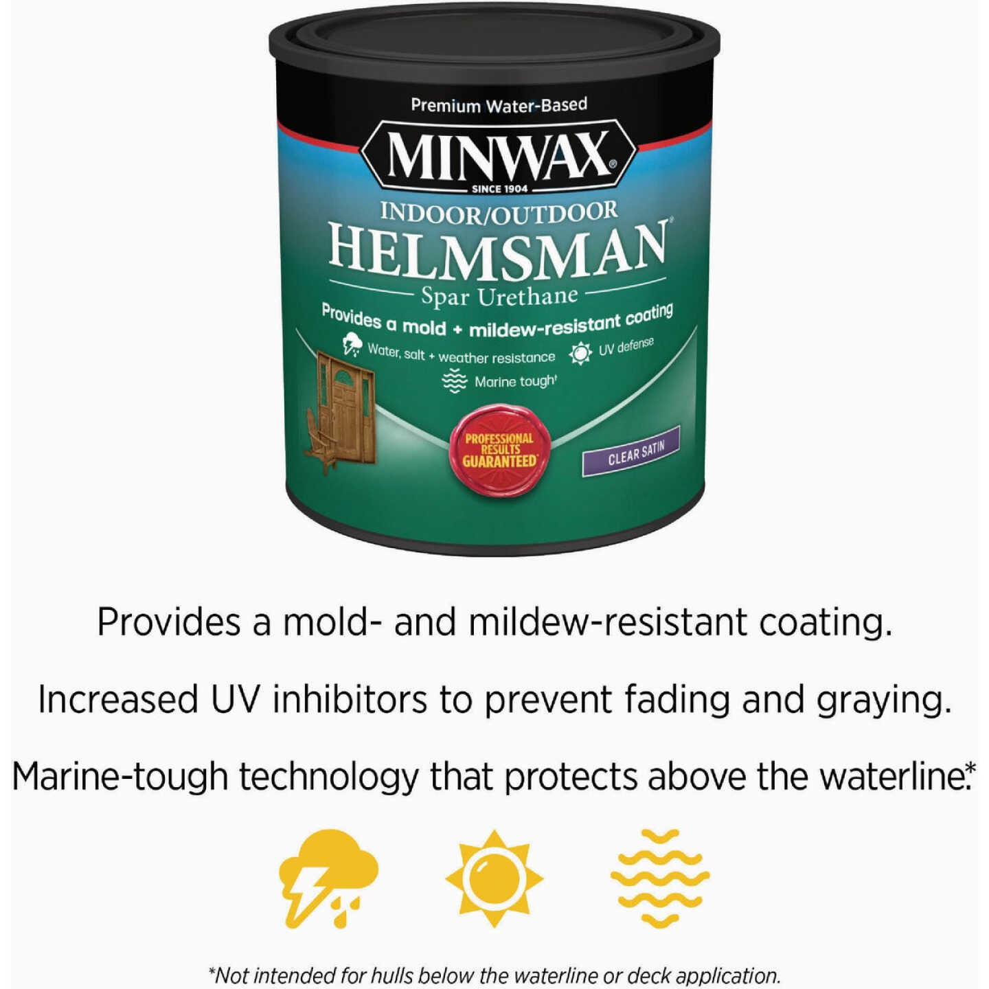 Minwax Water Based Helmsman Indoor/Outdoor Gloss Clear Spar Urethane, 1 Qt. Image 3
