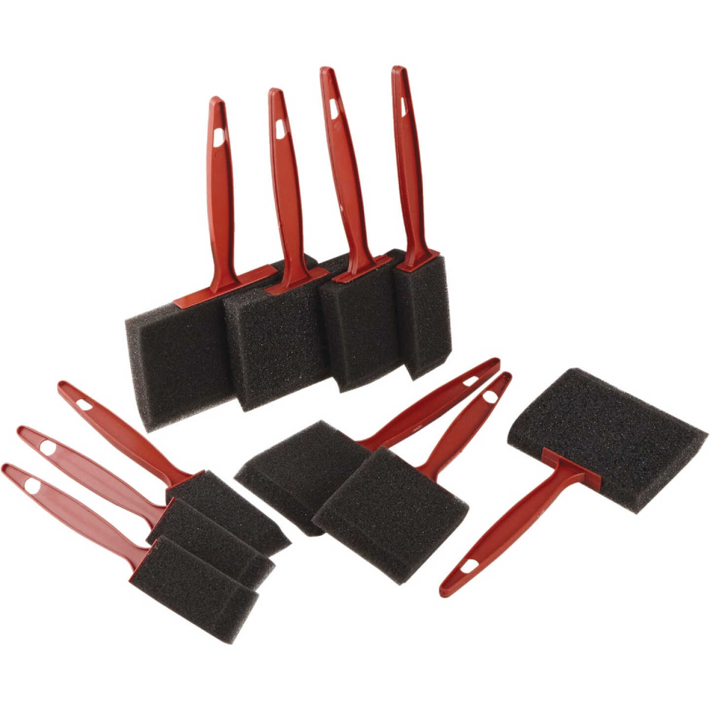 Smart Savers 1 In., 2 In., 3 In., 4 In. Foam Brush Set with Plastic Handles (10-Pieces) Image 2