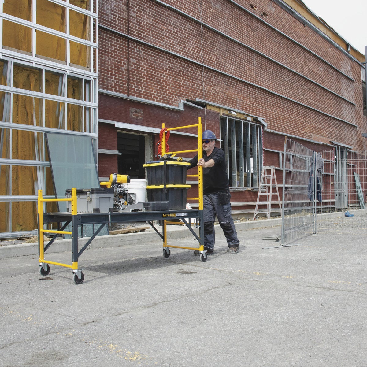 Metaltech 4-in-1 Scaffolding, Miter Saw Stand, Storage Rack & Utility Cart Image 2