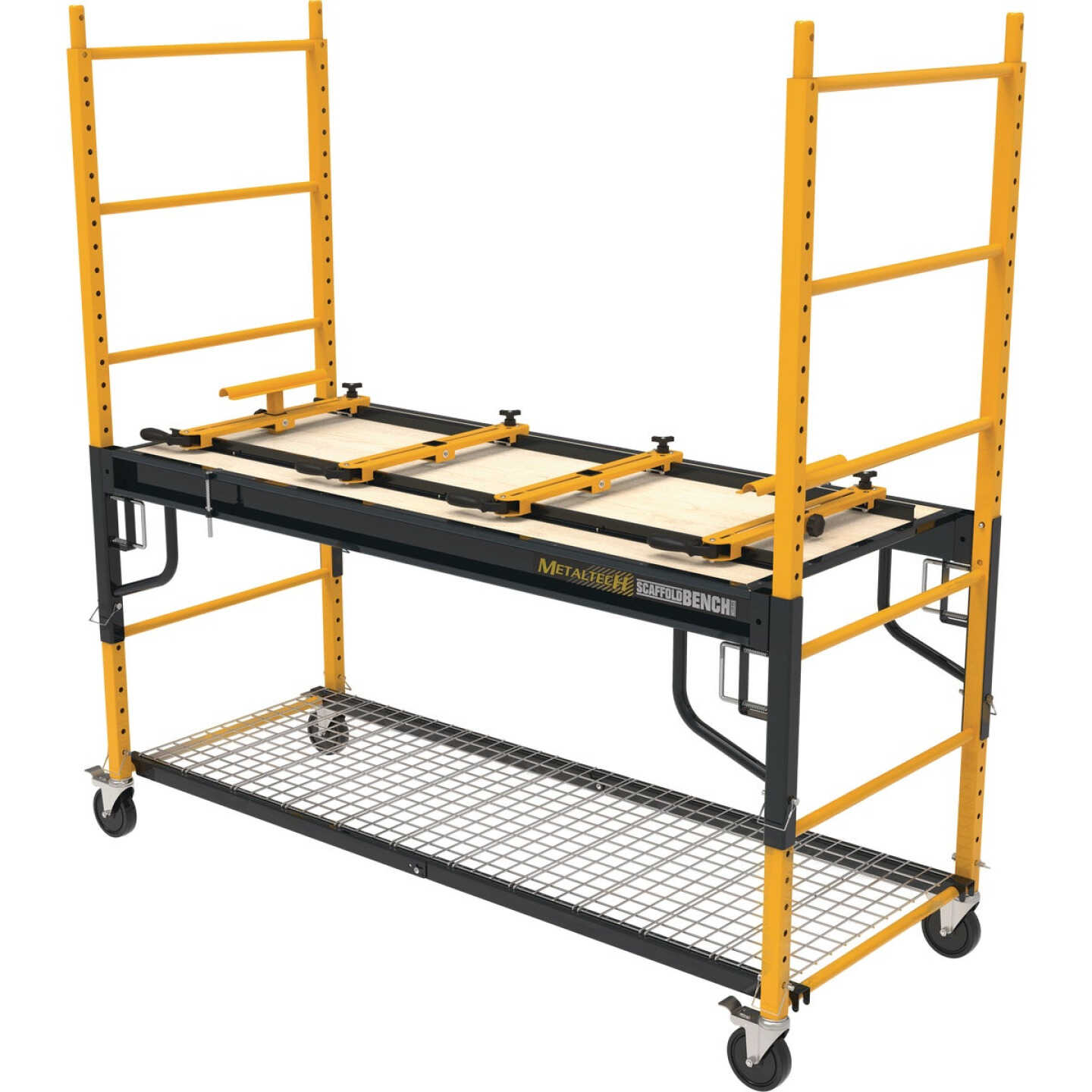 Metaltech 4-in-1 Scaffolding, Miter Saw Stand, Storage Rack & Utility Cart Image 1