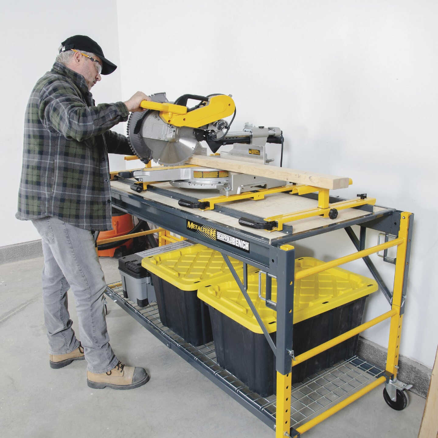 Metaltech 4-in-1 Scaffolding, Miter Saw Stand, Storage Rack & Utility Cart Image 5