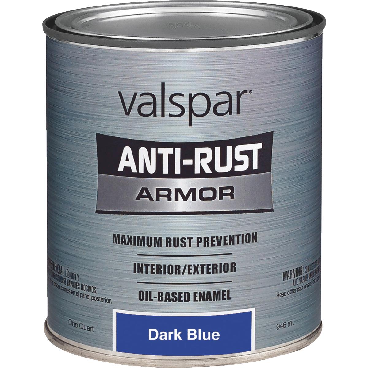 Valspar Anti-Rust Oil-Based Gloss Armor Rust Control Enamel, Dark Blue, 1 Qt.