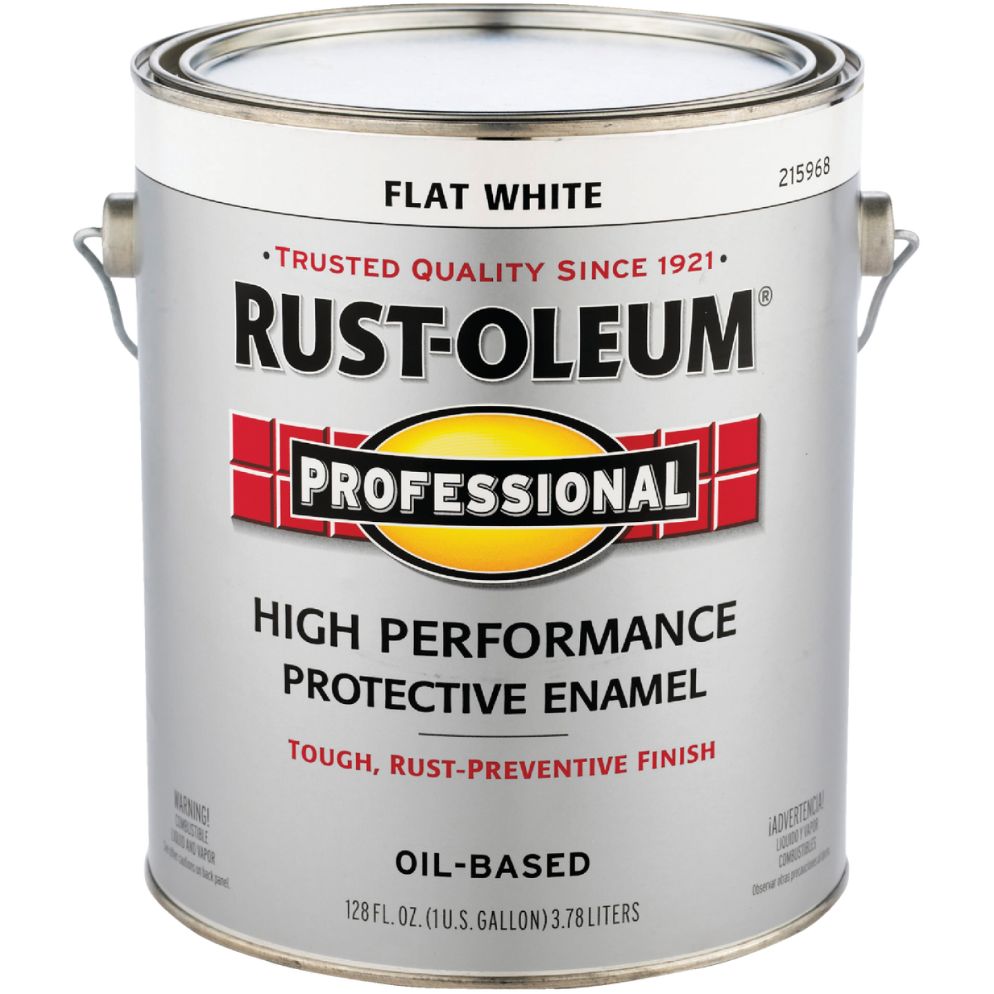 Rust-Oleum Professional DTM Oil Based Flat Protective Rust Control Enamel, White, 1 Gal. Image 1