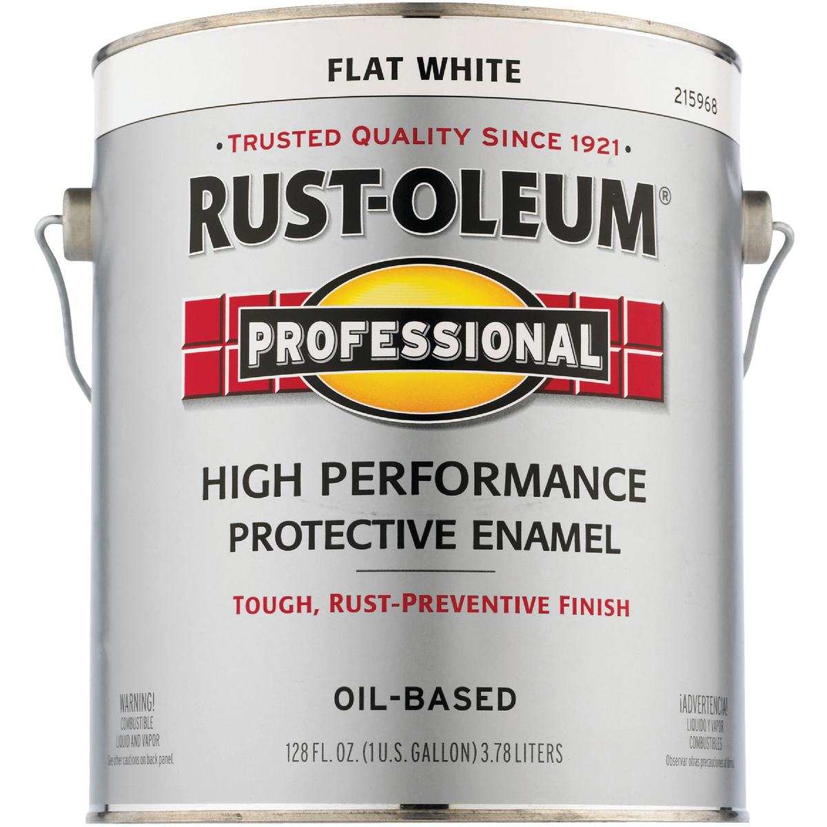 Rust-Oleum Professional DTM Oil Based Flat Protective Rust Control Enamel, White, 1 Gal. Image 3