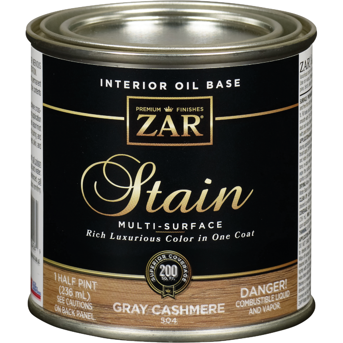 Zar 1/2 Pt. Cashmere Gray Oil-Based Multi-Surface Interior Stain Image 1