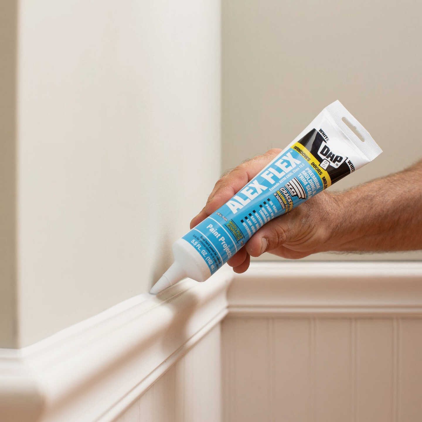 Dap Alex Flex 5.5 Oz. Premium Molding & Trim Acrylic Latex Siliconized Sealant, White Image 5