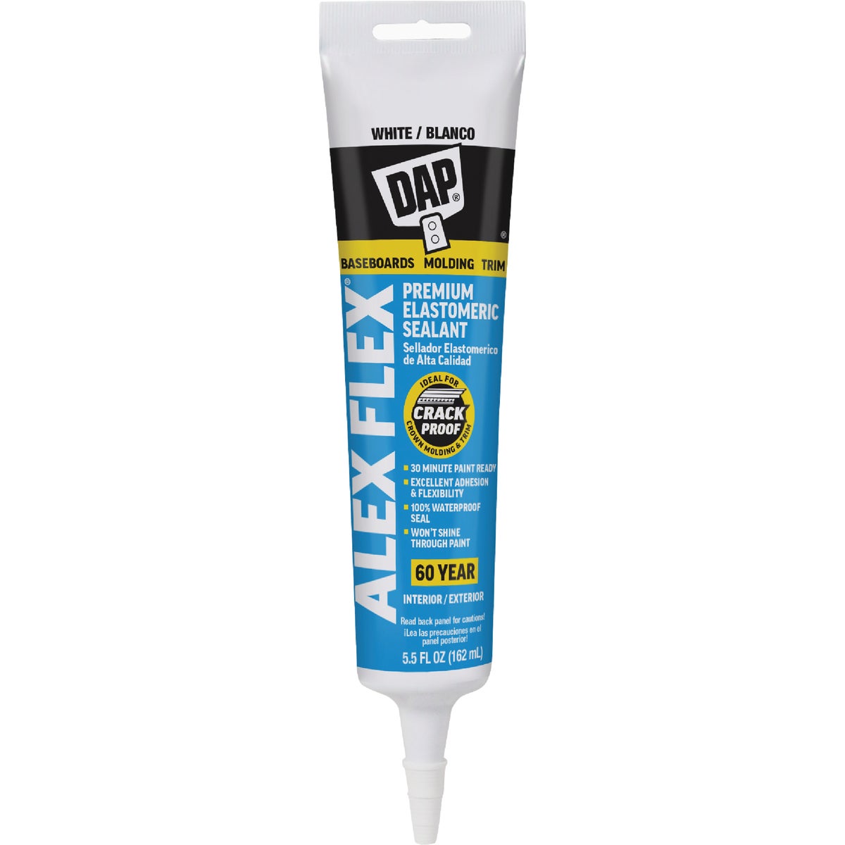 Dap Alex Flex 5.5 Oz. Premium Molding & Trim Acrylic Latex Siliconized Sealant, White