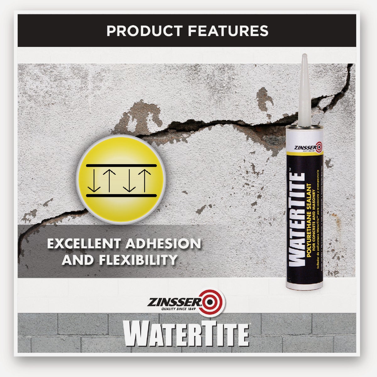 Zinsser WaterTite 10.1 Oz. Polyurethane Sealant for Concrete and Masonry, Gray Image 2