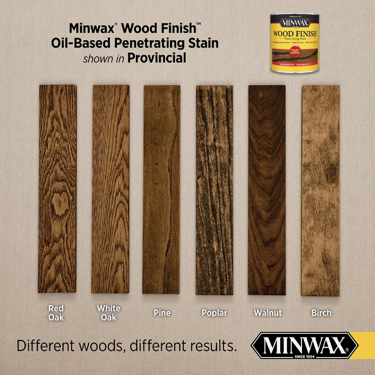 Minwax Wood Finish Penetrating Stain, Provincial, 1/2 Pt. Image 2