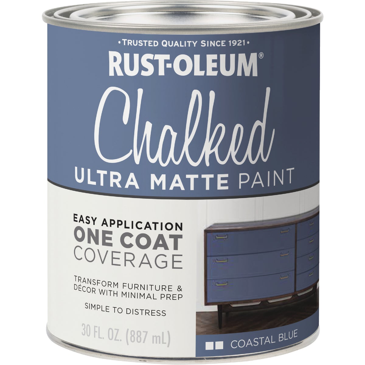 Rust-Oleum Chalked Ultra Matte Coastal Blue 30 Oz. Chalk Paint Image 7