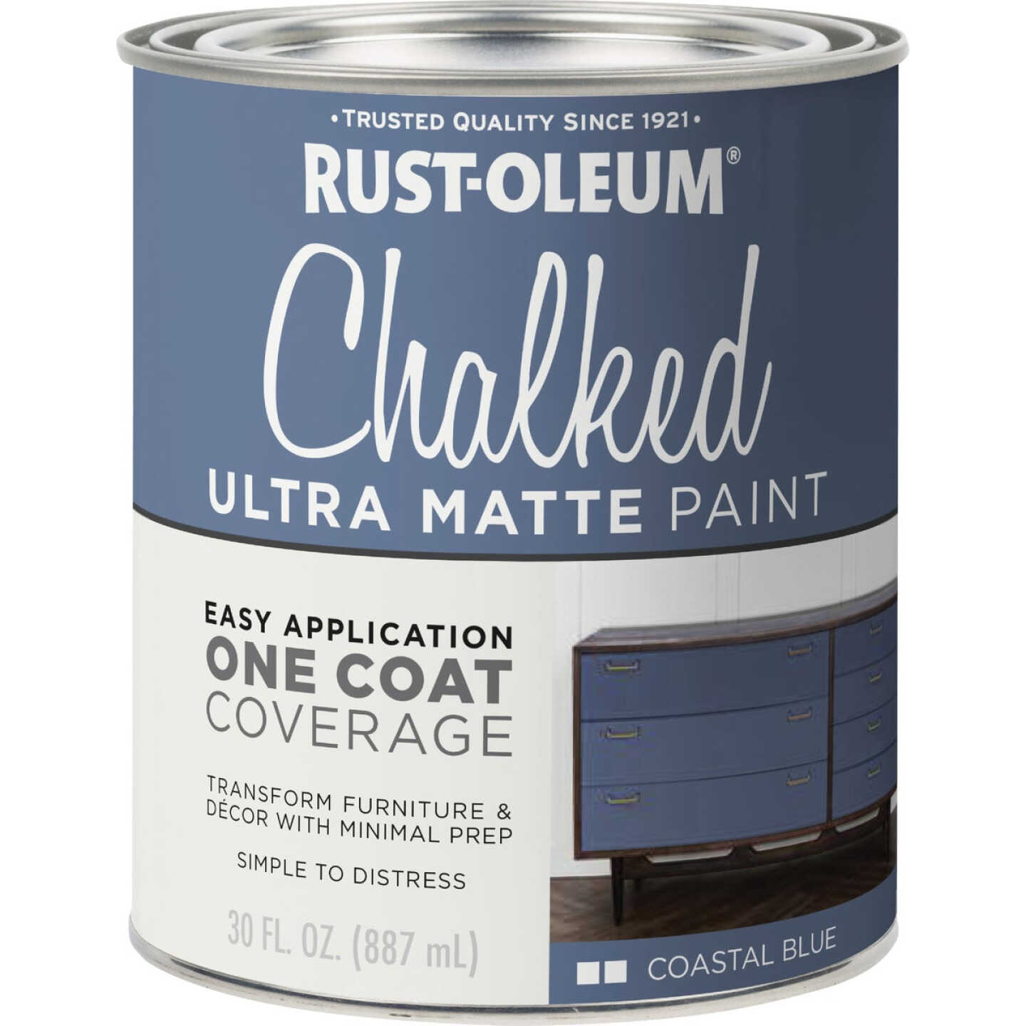 Rust-Oleum Chalked Ultra Matte Coastal Blue 30 Oz. Chalk Paint Image 7