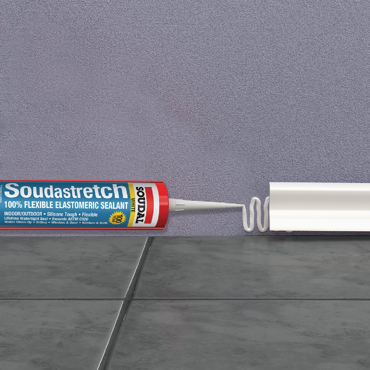 Soudastretch 10.1 Oz. Acrylic Elastomeric Caulk, White Image 2