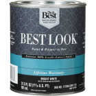 Best Look 100% Acrylic Latex Premium Paint & Primer In One Satin Exterior House Paint, Bright White, 1 Qt. Image 1
