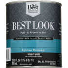 Best Look 100% Acrylic Latex Premium Paint & Primer In One Satin Exterior House Paint, Bright White, 1 Qt. Image 2
