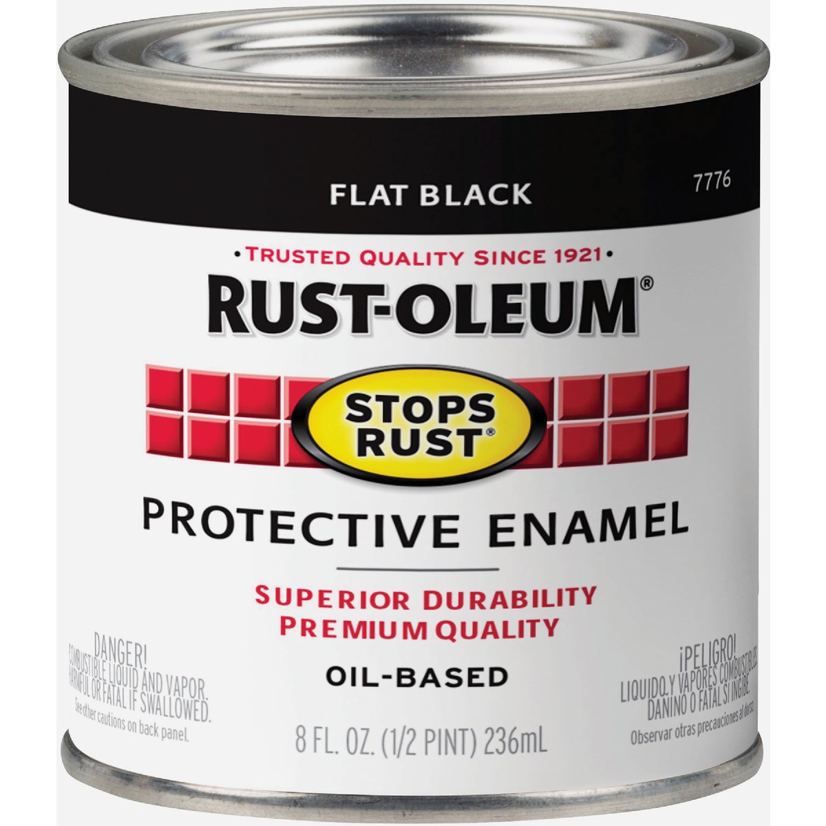 Rust-Oleum Stops Rust Oil Based Flat Protective Rust Control Enamel, Black, 1/2 Pt. Image 7