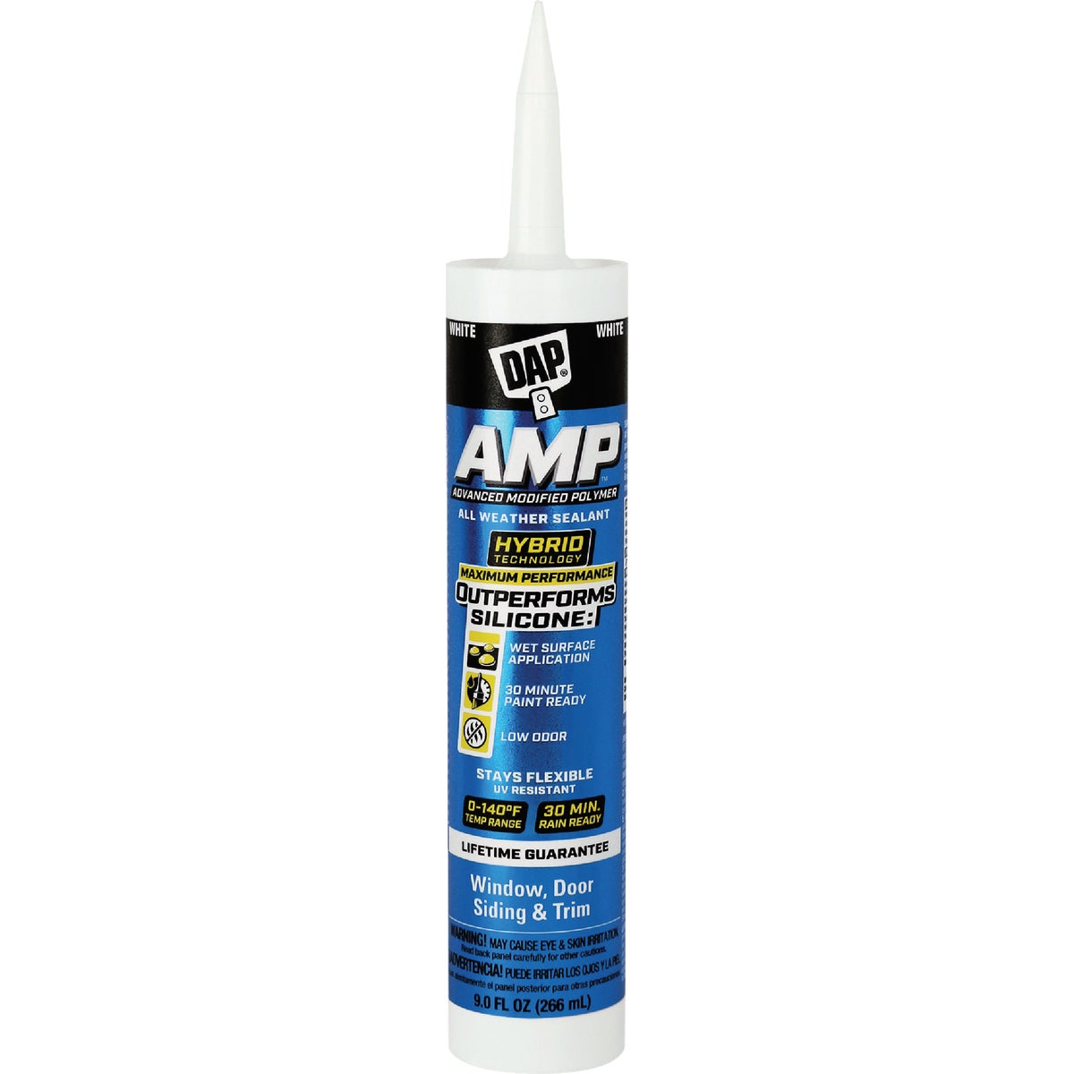 DAP AMP 9 Oz. Advanced Modified Polymer All Weather Window, Door, & Siding Sealant, White Image 1