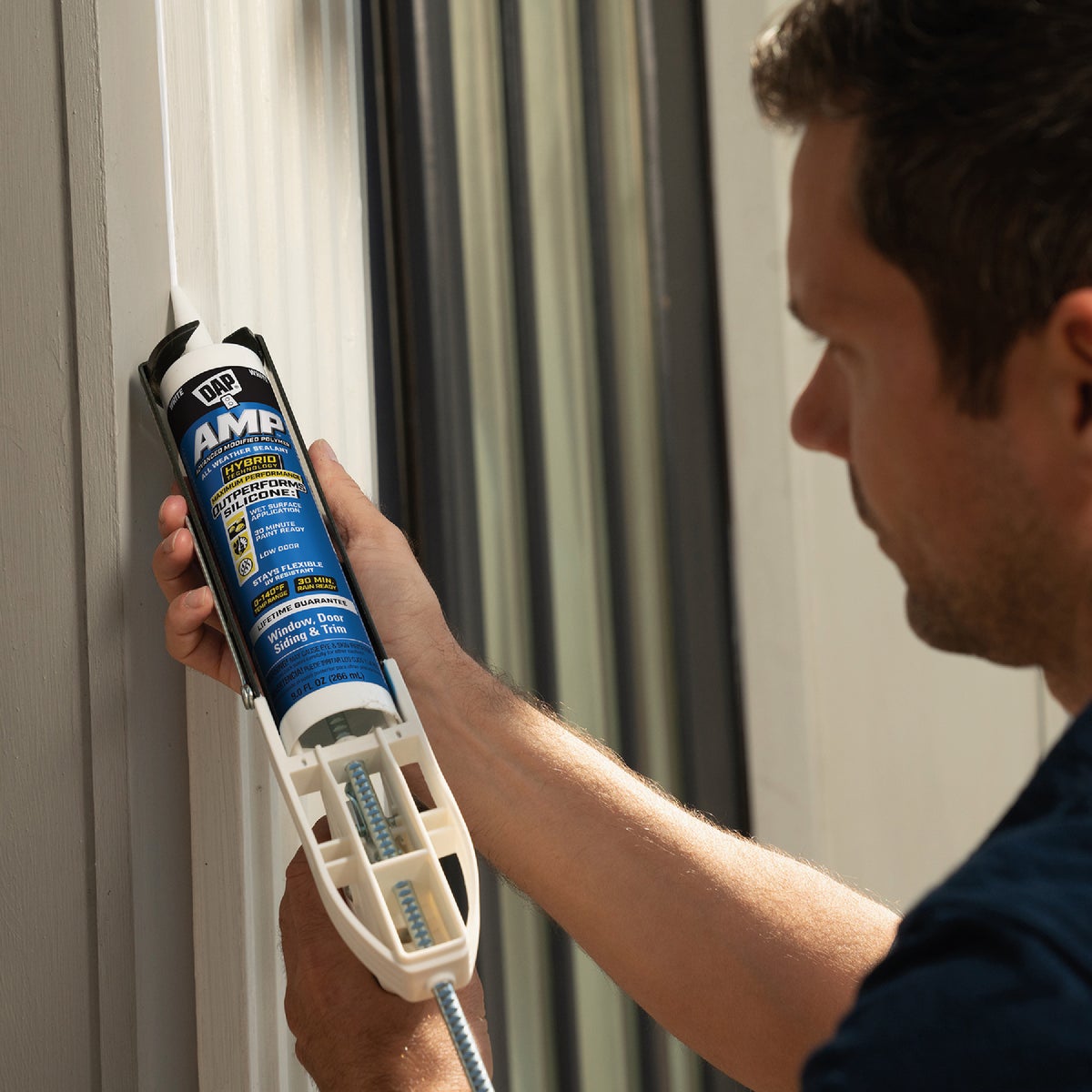 DAP AMP 9 Oz. Advanced Modified Polymer All Weather Window, Door, & Siding Sealant, White Image 7