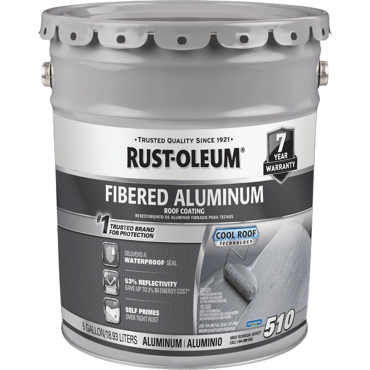 Rust-Oleum 510 5 Gal. 7-Year Fibered Aluminum Roof Coating Image 3