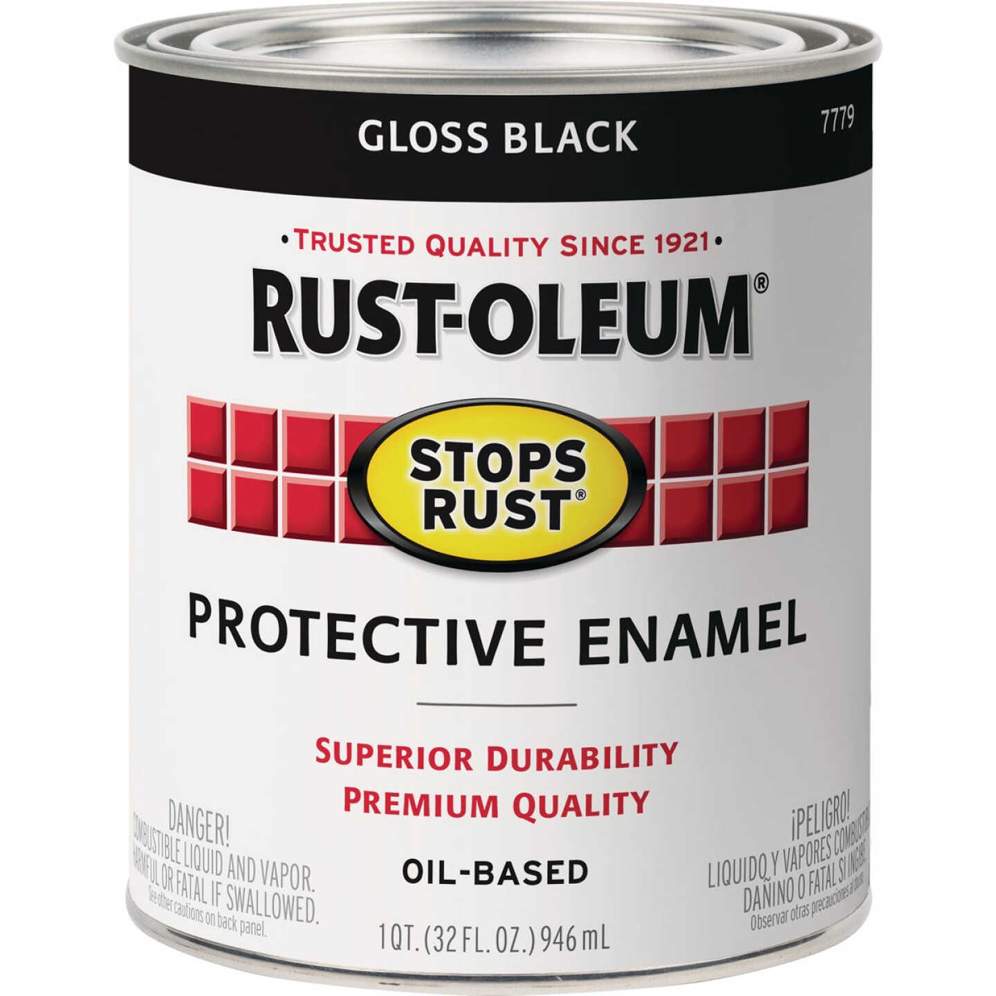 Rust-Oleum Stops Rust Oil Based Gloss Protective Rust Control Enamel, Black, 1 Qt. Image 7