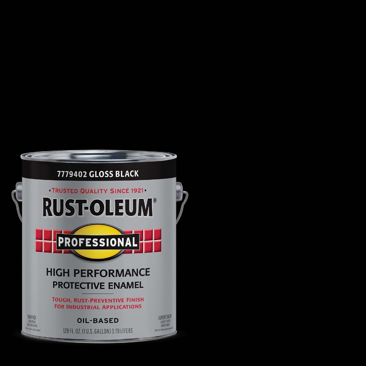 Rust-Oleum Professional DTM Oil Based Gloss Protective Rust Control Enamel, Black, 1 Gal. Image 1