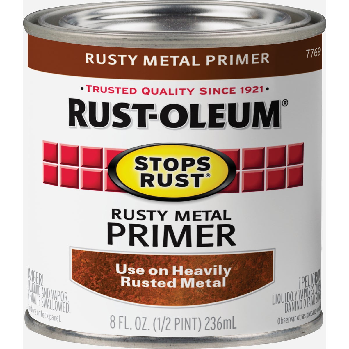 Rust-Oleum Stops Rust Rusty Metal Primer, Red/Brown, 1/2 Pt. Image 2