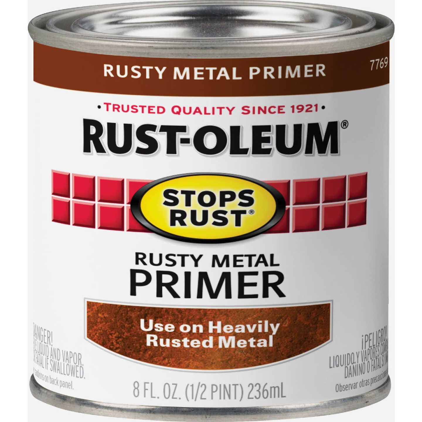 Rust-Oleum Stops Rust Rusty Metal Primer, Red/Brown, 1/2 Pt. Image 2