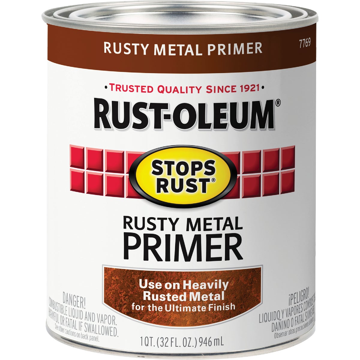 Rust-Oleum Stops Rust Rusty Metal Primer, Red/Brown, 1 Qt. Image 6
