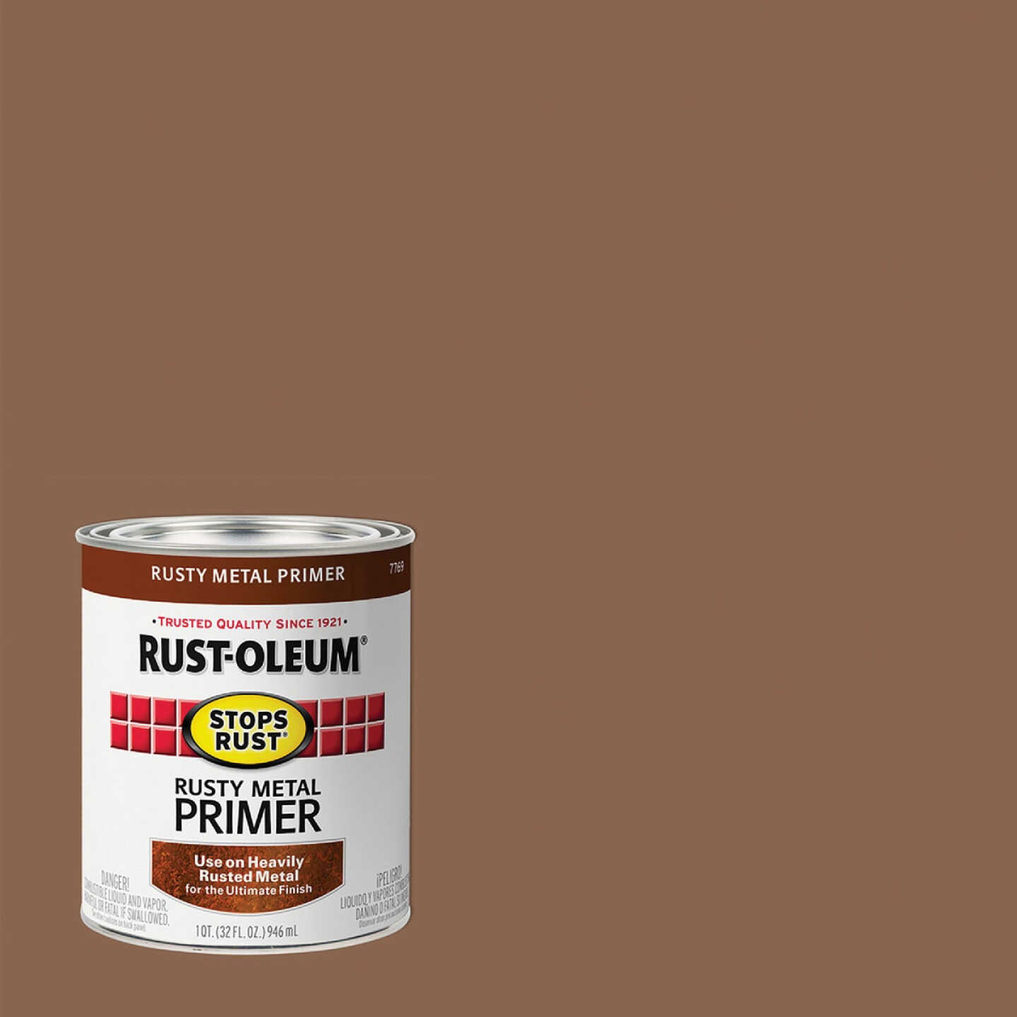 Rust-Oleum Stops Rust Rusty Metal Primer, Red/Brown, 1 Qt. Image 1