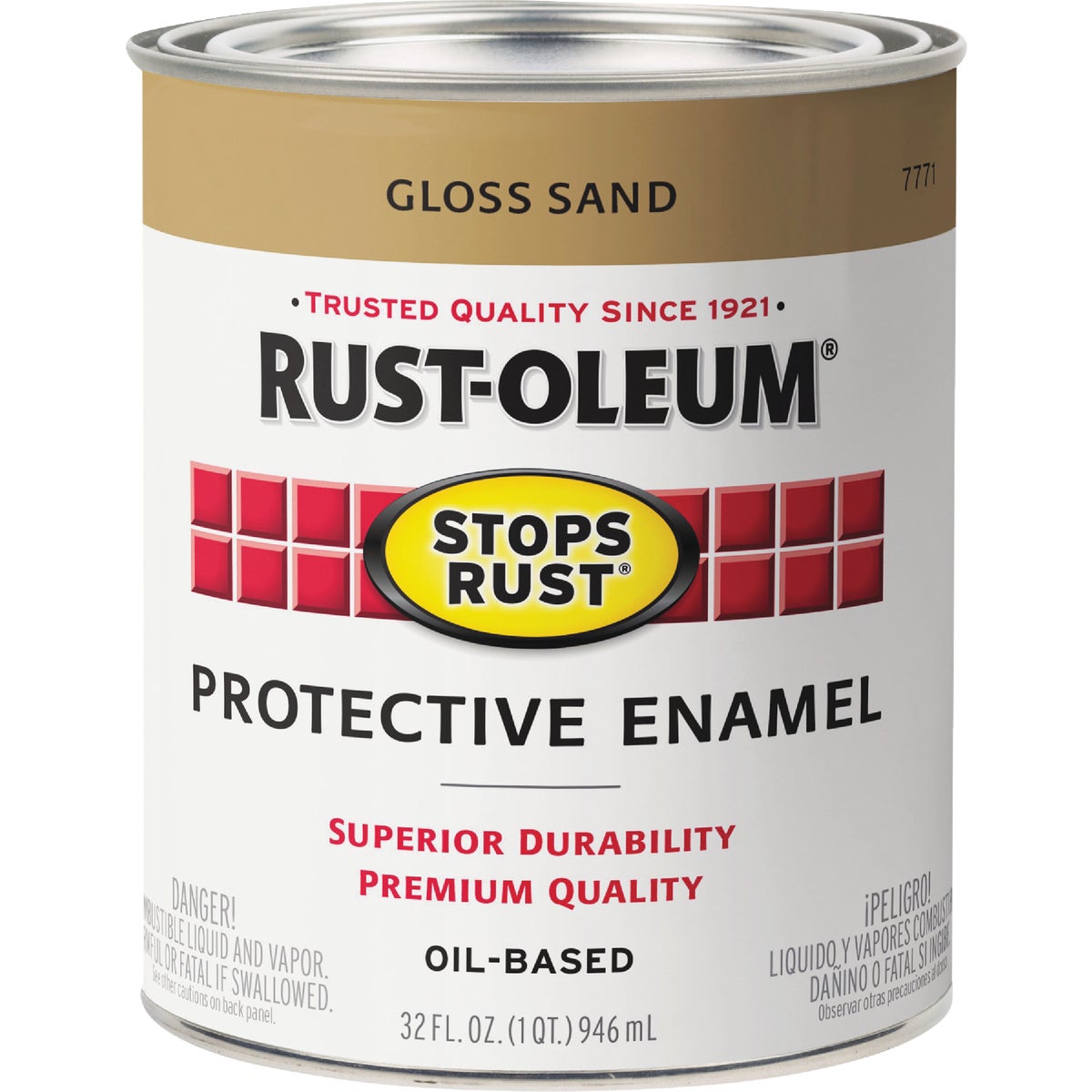 Rust-Oleum Stops Rust Oil Based Gloss Protective Rust Control Enamel, Sand, 1 Qt. Image 2
