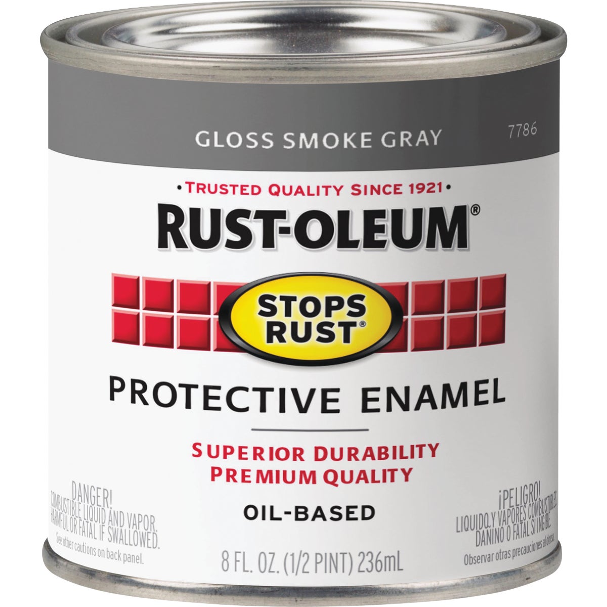 Rust-Oleum Stops Rust Oil Based Gloss Protective Rust Control Enamel, Smoke Gray, 1/2 Pt. Image 2