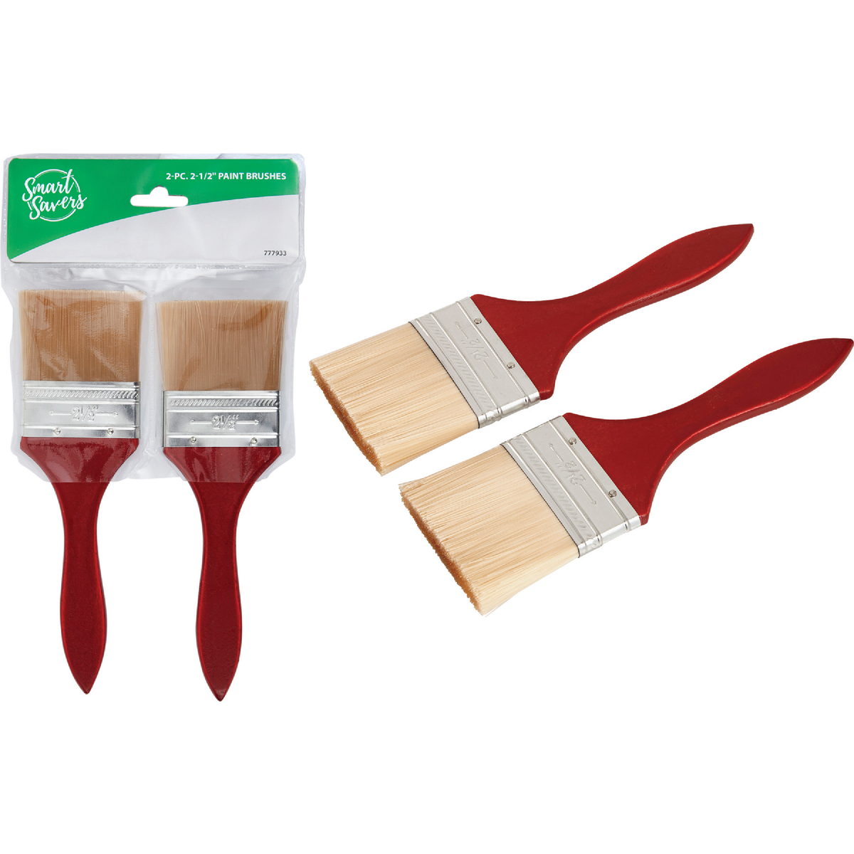 Smart Savers 2-1/2 In. Flat Trim Polyester Paint Brush Set (2-Pack)
