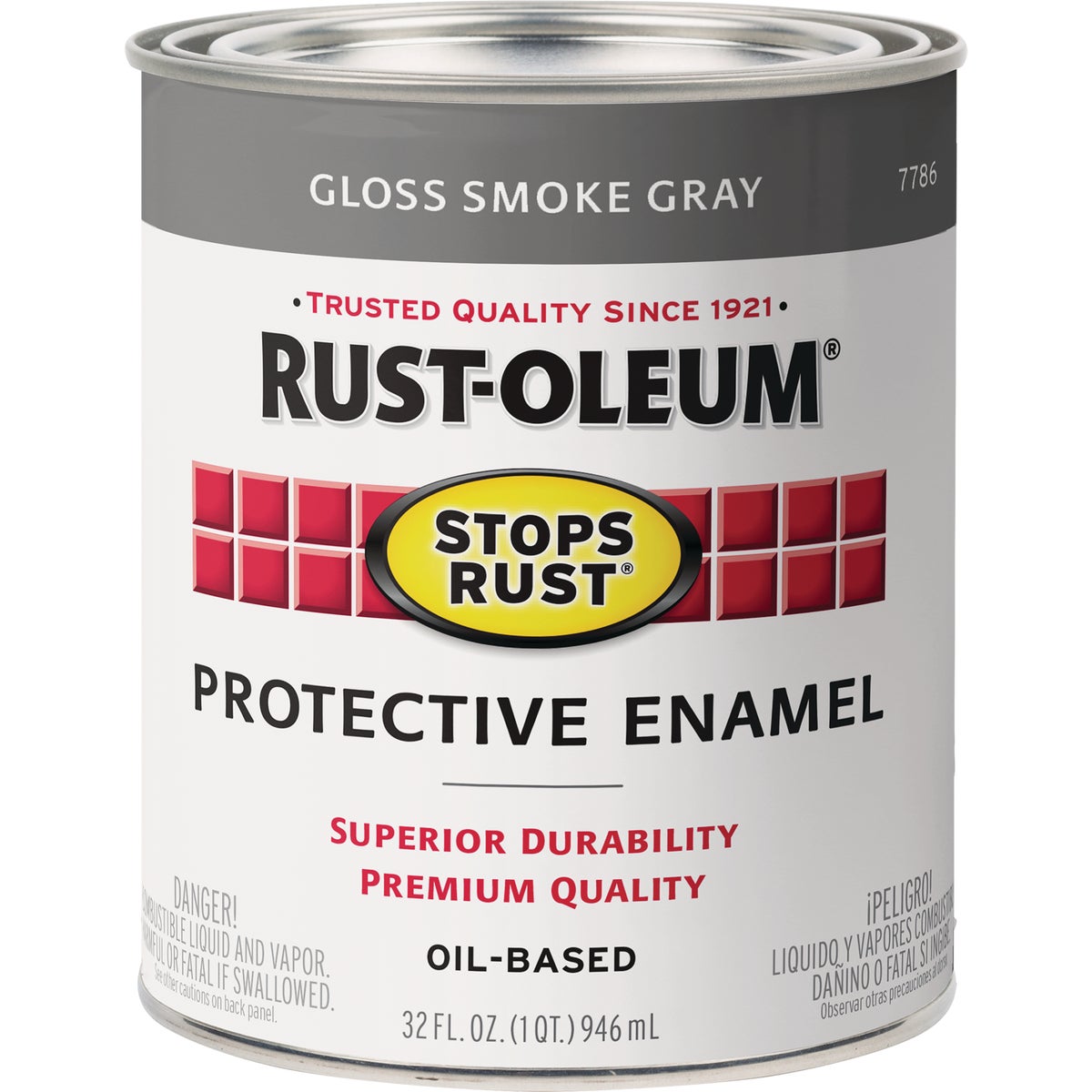 Rust-Oleum Stops Rust Oil Based Gloss Protective Rust Control Enamel, Smoke Gray, 1 Qt. Image 7