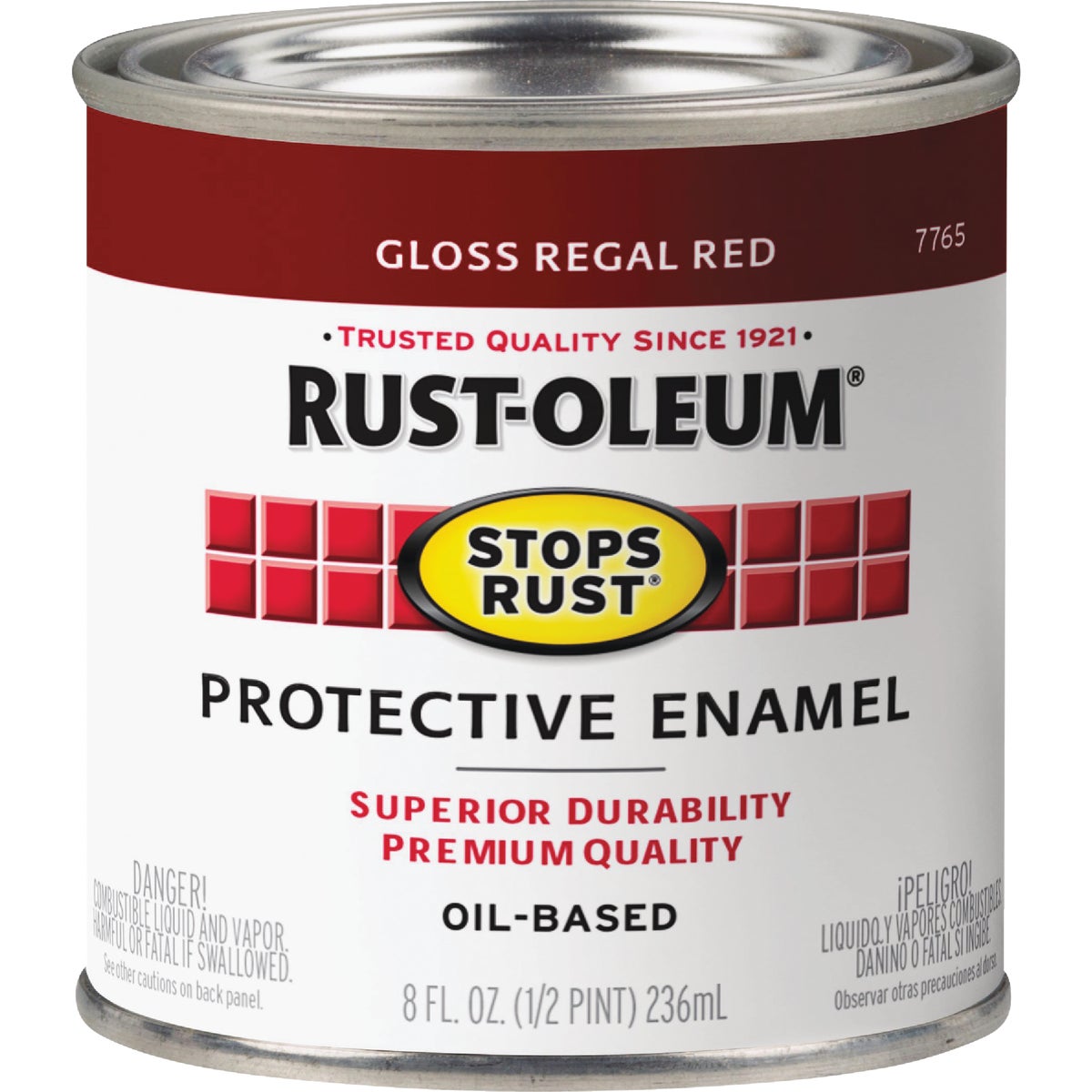 Rust-Oleum Stops Rust Oil Based Gloss Protective Rust Control Enamel, Regal Red, 1/2 Pt. Image 7