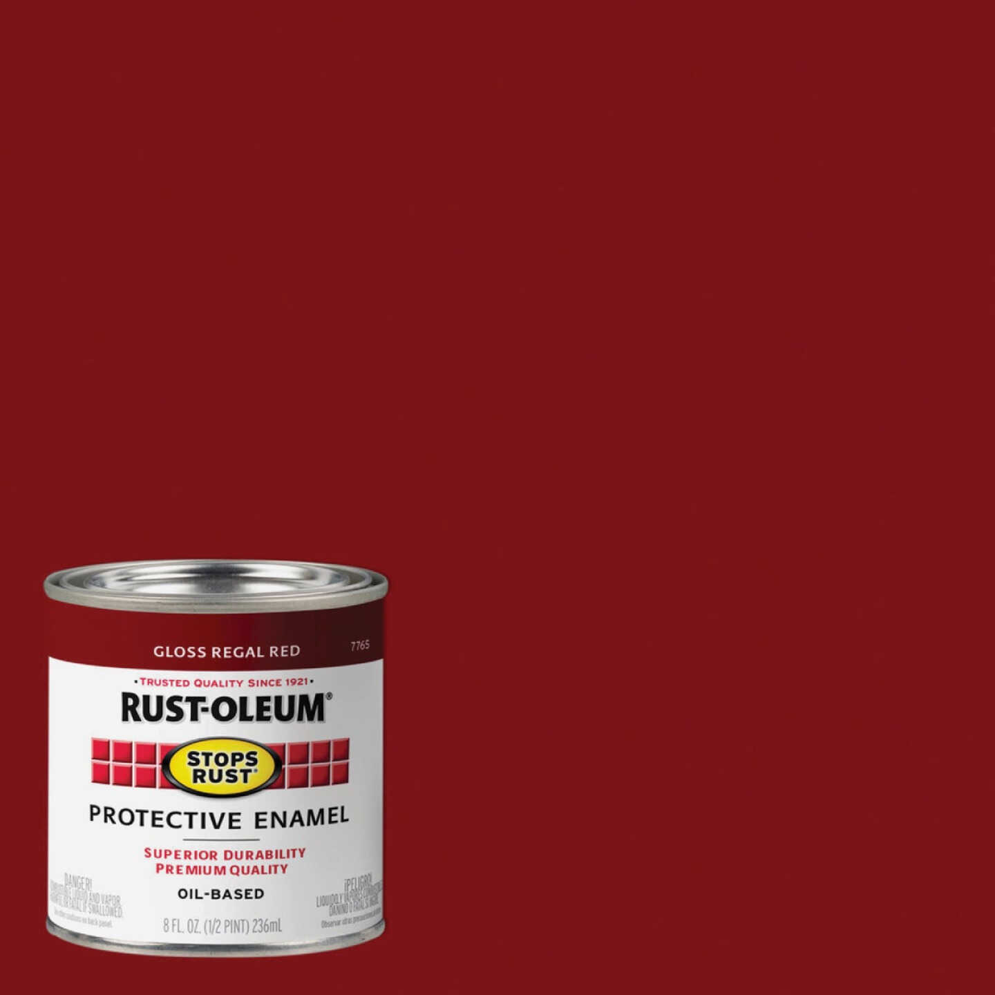 Rust-Oleum Stops Rust Oil Based Gloss Protective Rust Control Enamel, Regal Red, 1/2 Pt. Image 1