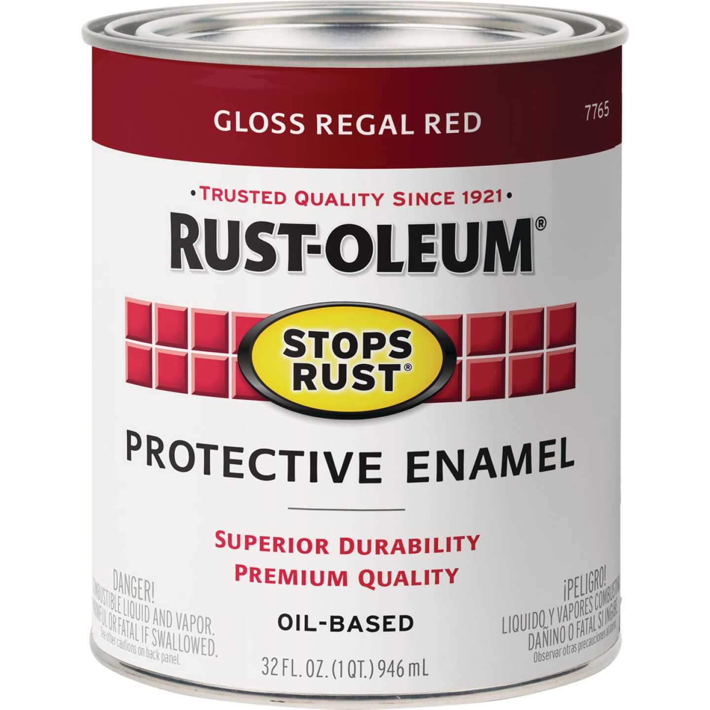 Rust-Oleum Stops Rust Oil Based Gloss Protective Rust Control Enamel, Regal Red, 1 Qt. Image 7