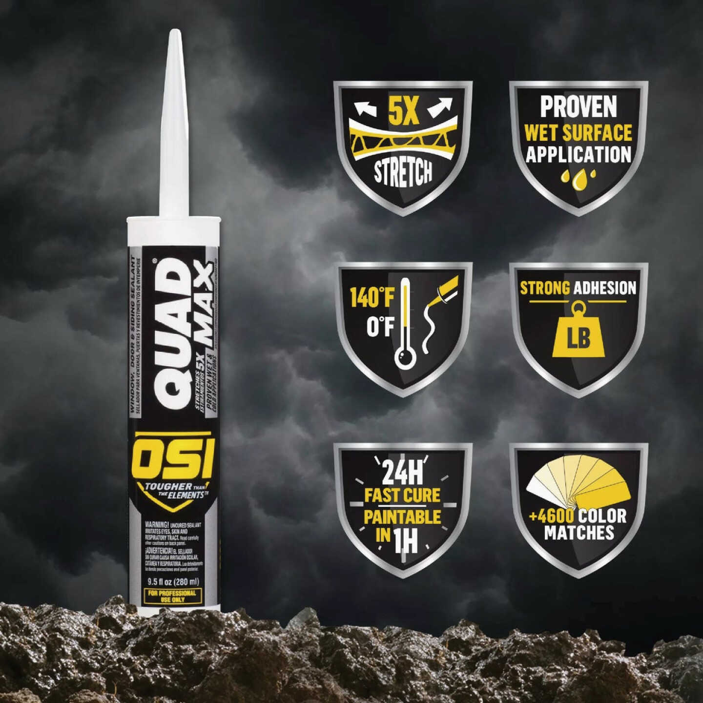 OSI Quad Max 9-1/2 Oz. Window, Door and Siding Polymer Sealant, Beige 296 Image 2