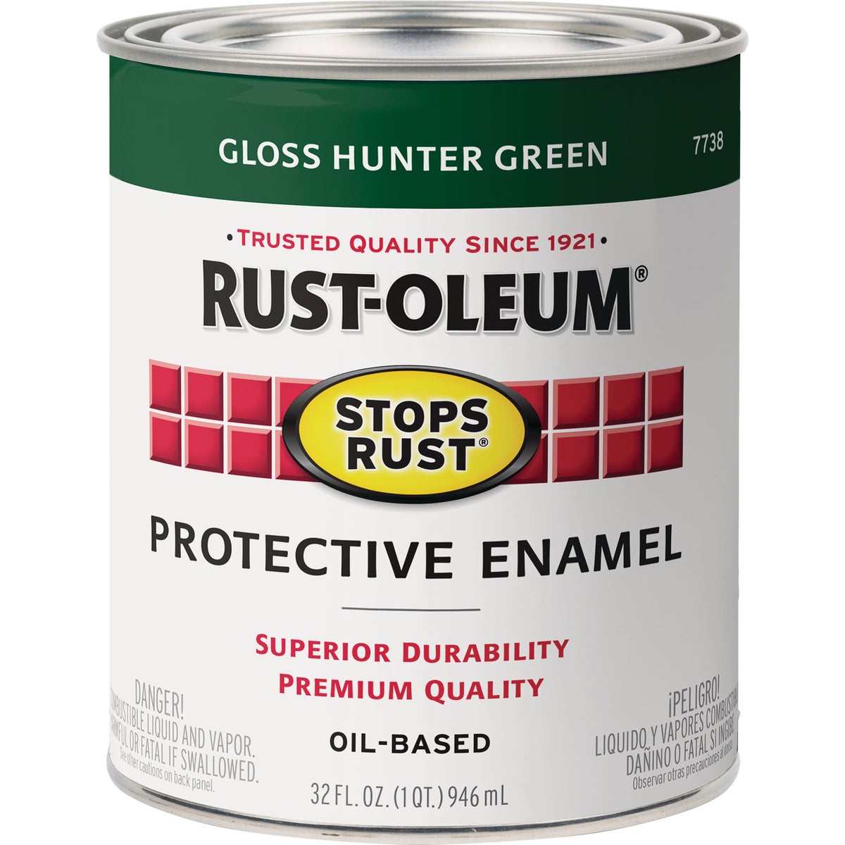 Rust-Oleum Stops Rust Oil Based Gloss Protective Rust Control Enamel, Hunter Green, 1 Qt. Image 7