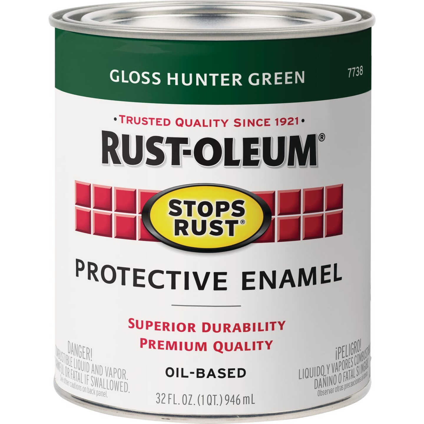 Rust-Oleum Stops Rust Oil Based Gloss Protective Rust Control Enamel, Hunter Green, 1 Qt. Image 7