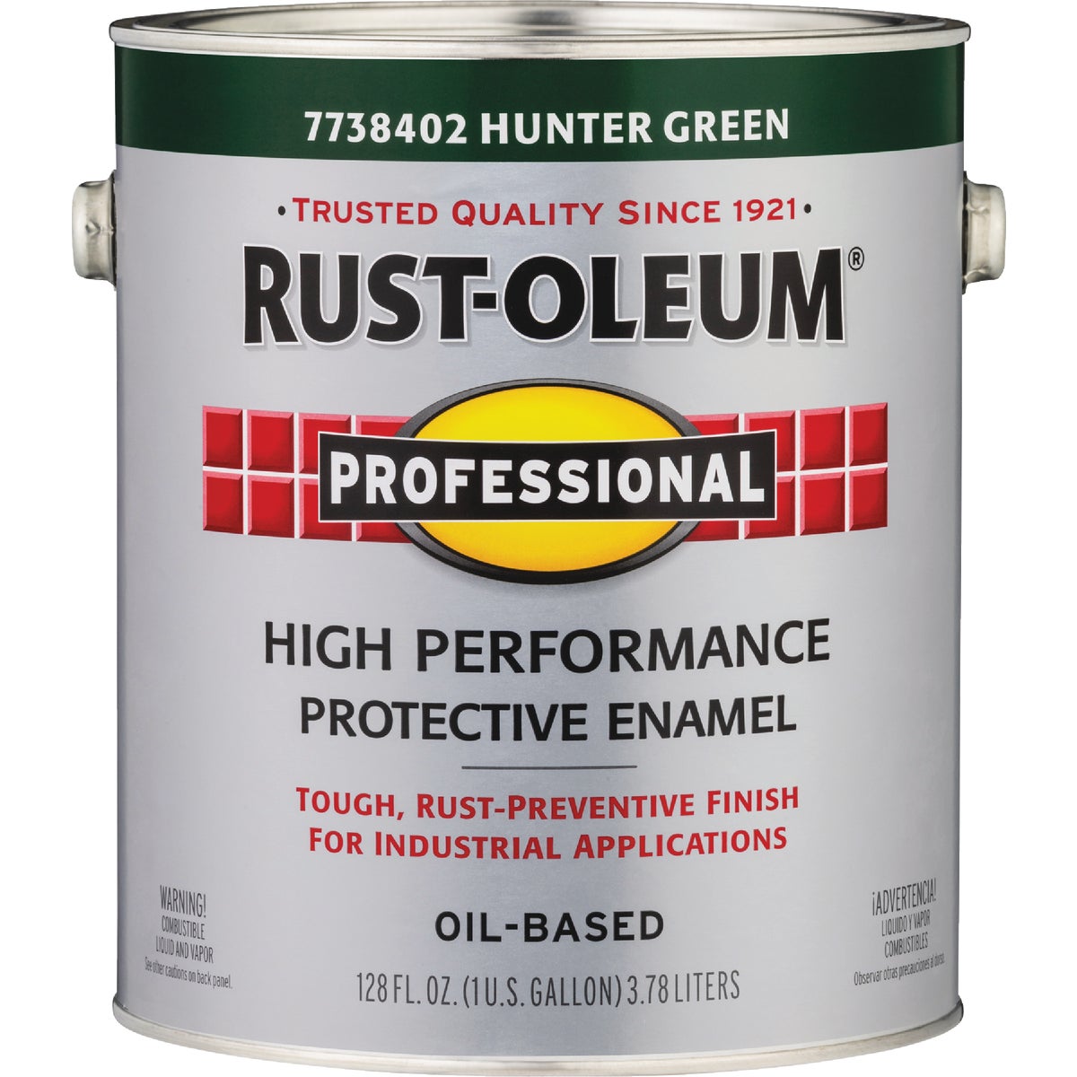 Rust-Oleum Professional DTM Oil Based Gloss Protective Rust Control Enamel, Hunter Green, 1 Gal.