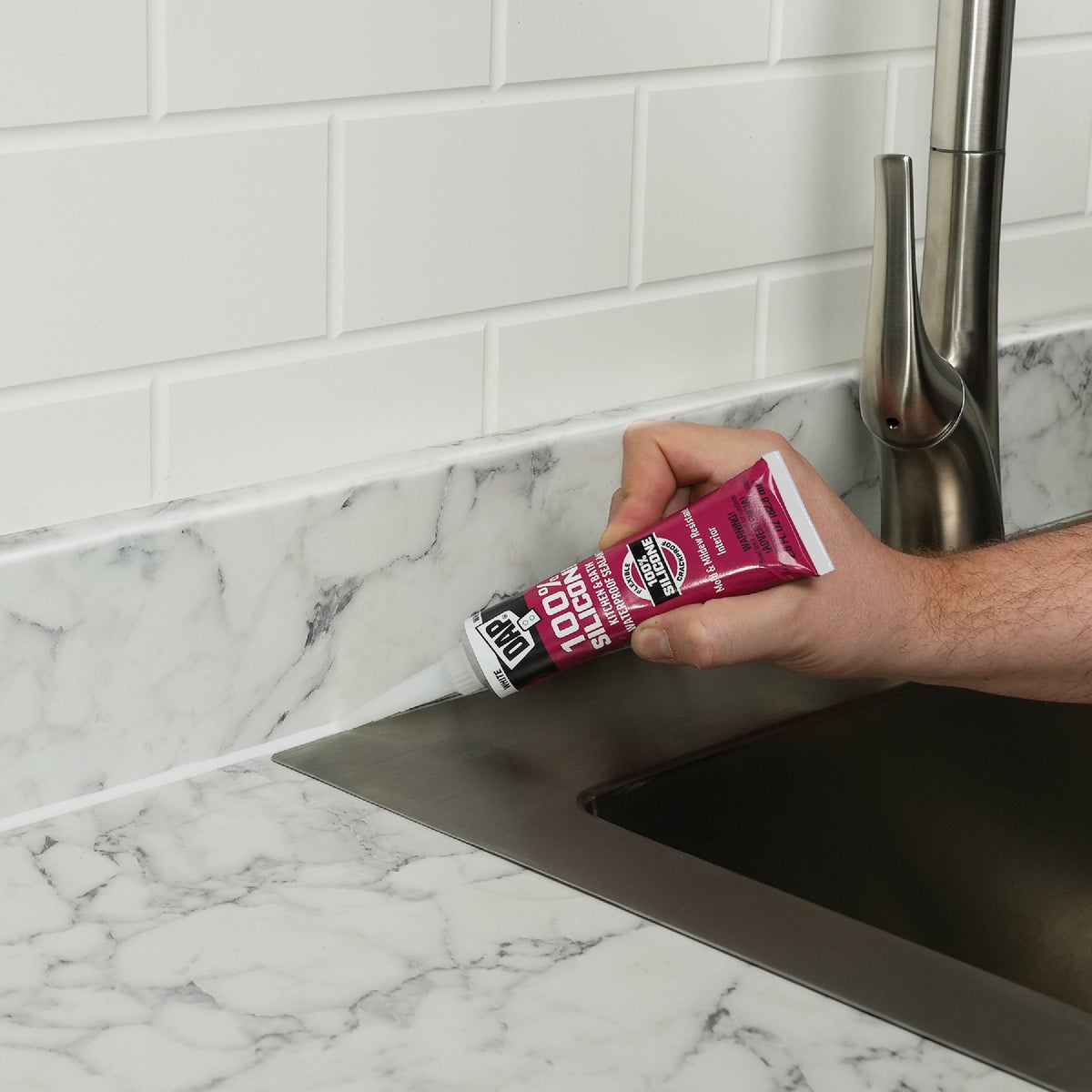 DAP 2.8 Oz. White  100% Silicone Kitchen & Bath Sealant Image 5