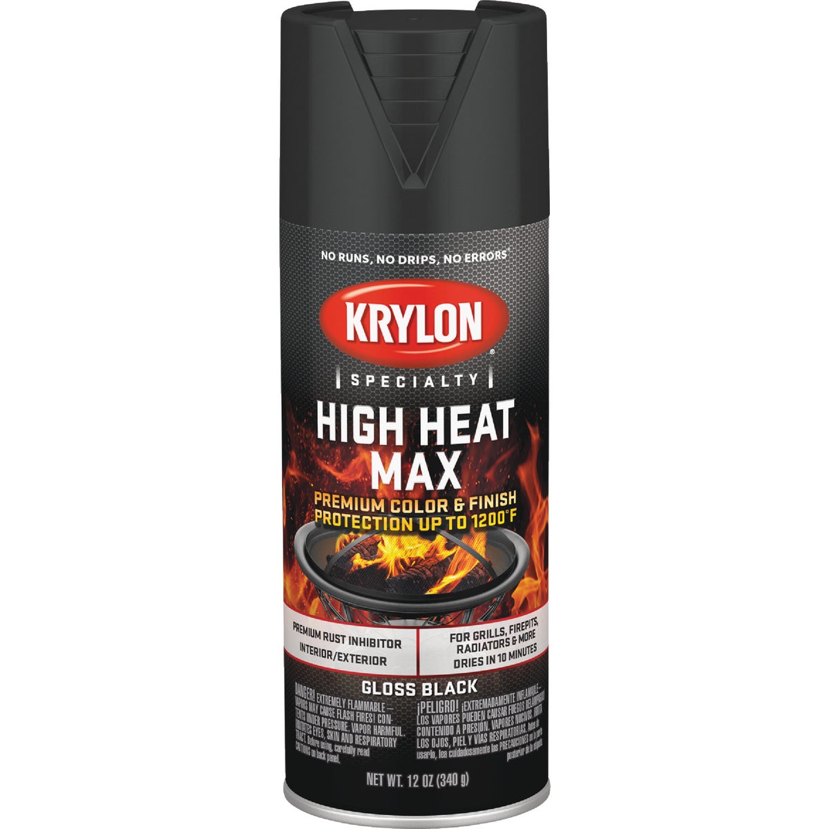 Krylon Max 12 Oz. Black High Heat Spray Paint Image 6