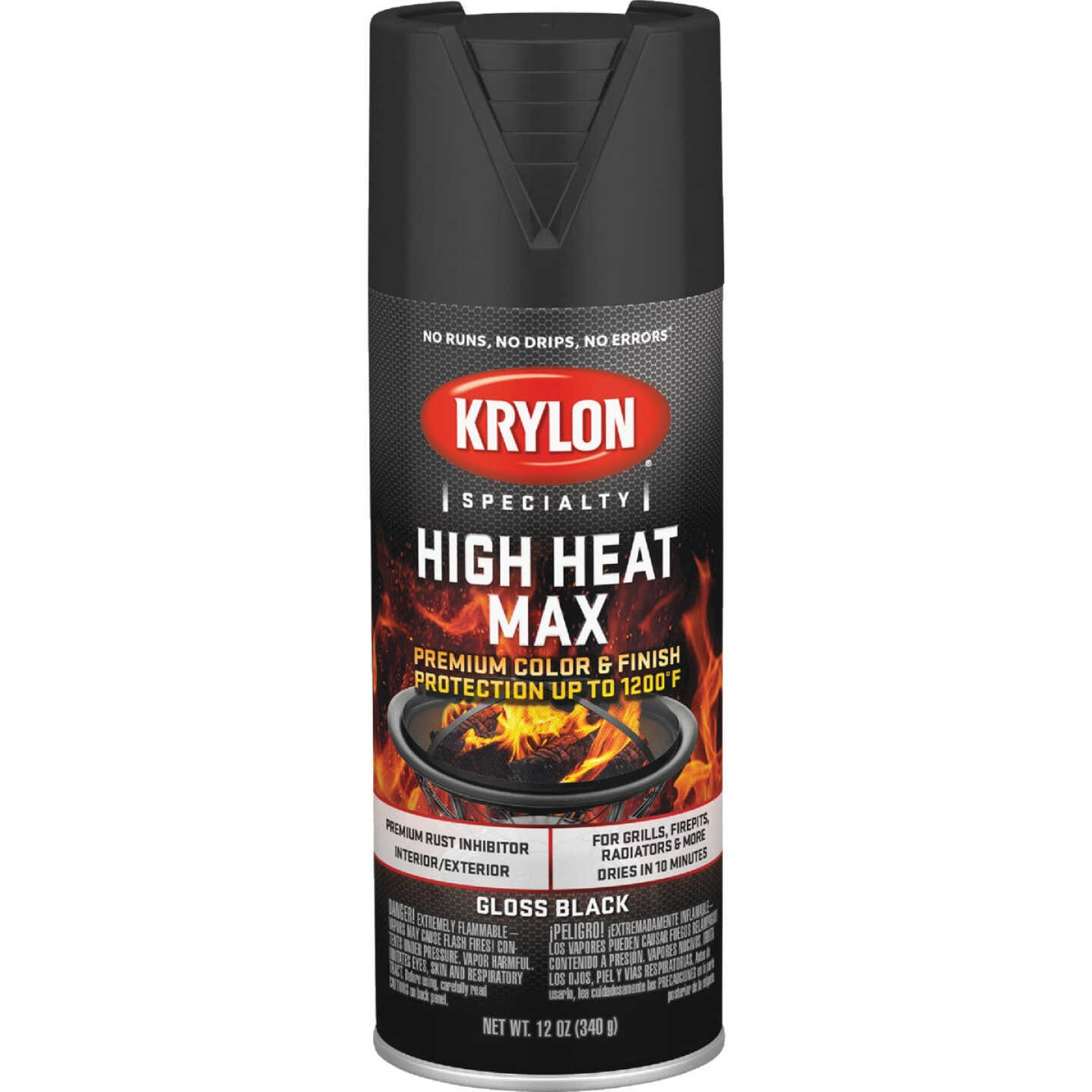 Krylon Max 12 Oz. Black High Heat Spray Paint Image 6