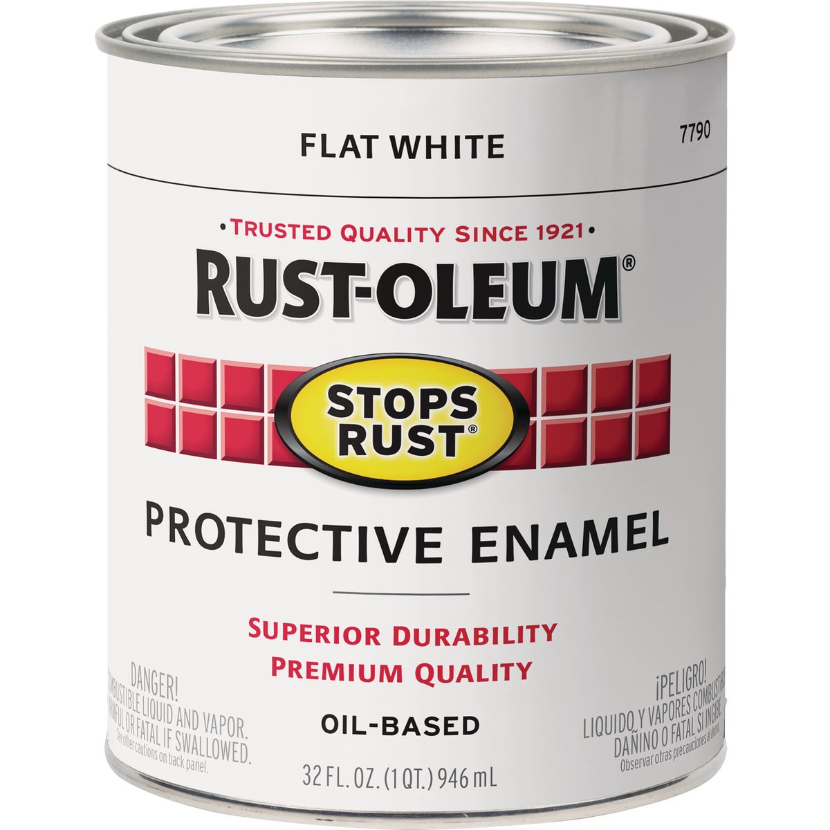 Rust-Oleum Stops Rust Oil Based Flat Protective Rust Control Enamel, White, 1 Qt. Image 7