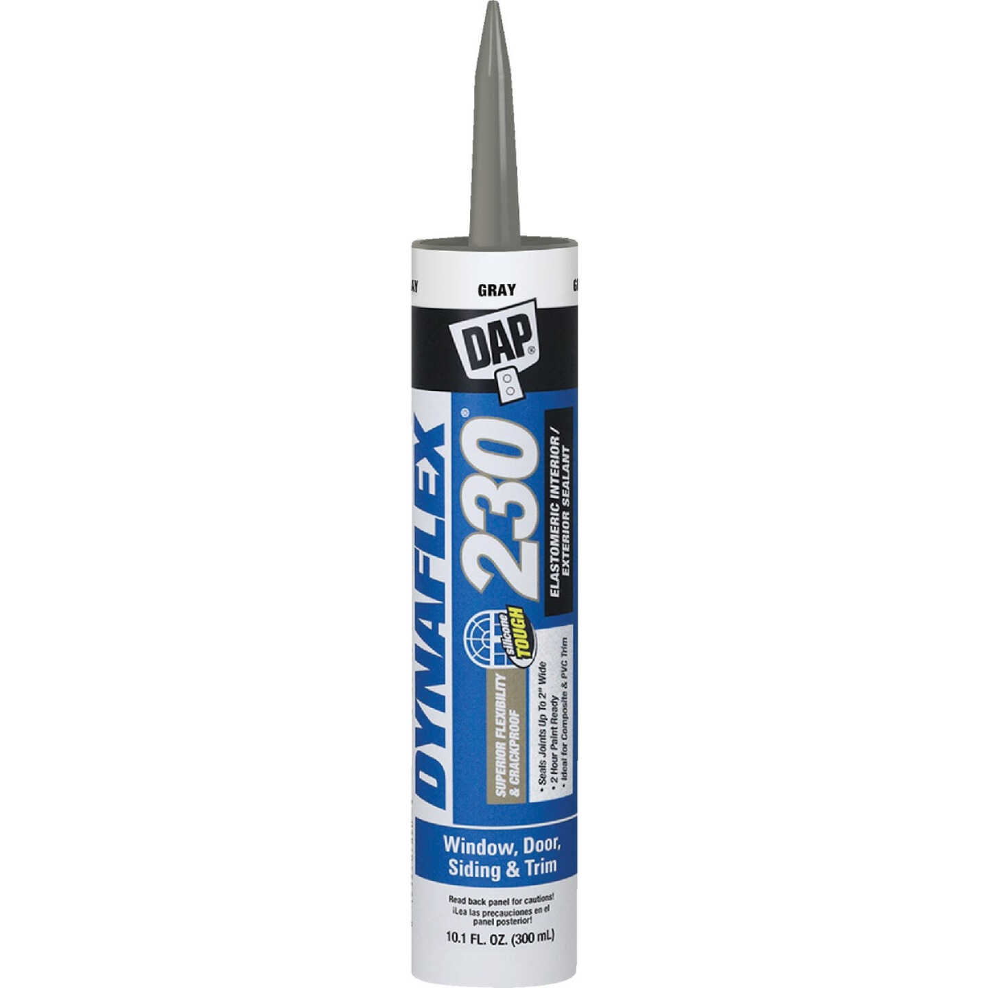 Dap Dynaflex 230 10.1 Oz. 100% Waterproof Window, Door, Siding & Trim Elastomeric Sealant, Gray Image 1