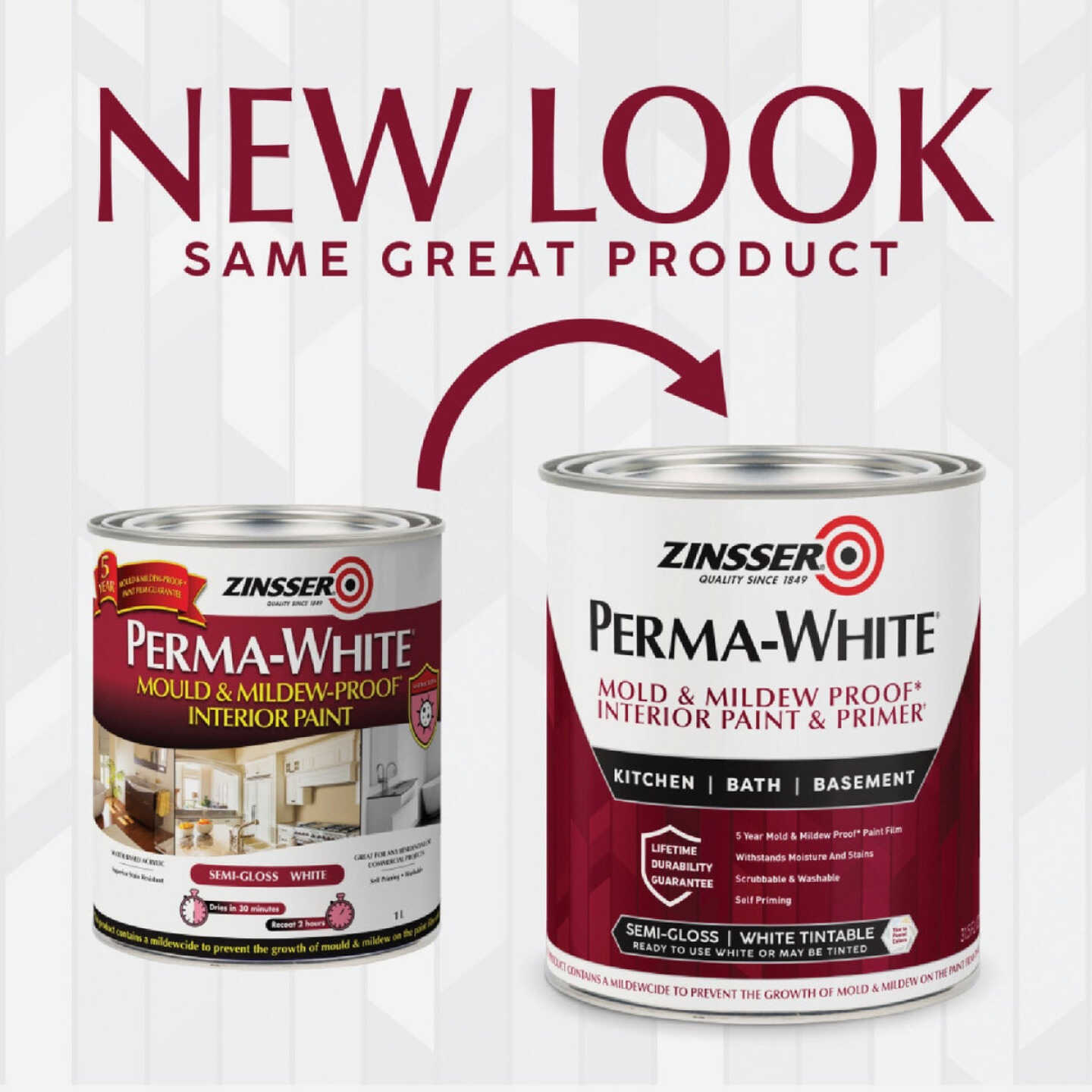Zinsser Perma-White White-Tintable Semi-Gloss Quart Mildew Paint Image 2